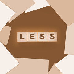 Less word on wooden cubic blocks. Spend less or cut costs business concept