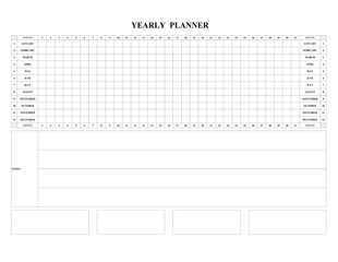 Yearly calendar planner 2022 schedule with empty cells to write. List to do.