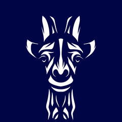 Giraffe art logo. Colorful design with dark background. Abstract vector illustration