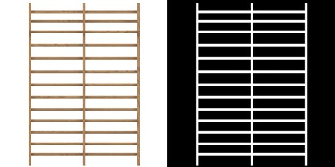 3D rendering illustration of a double swedish ladder
