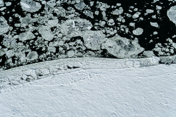 Fleuve St-Laurent River Ice in the St Lawernce Quebec Canada