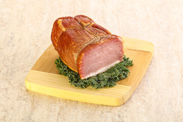 Delicous pork cured meat isolated