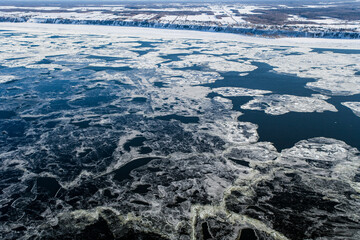 Town of Neuville in Winter on the St Lawrence River Quebec Canada