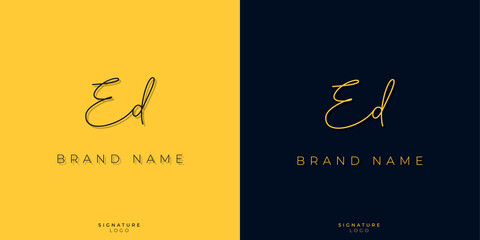Minimal line art letters ED Signature logo. It will be used for Personal brand or other company.