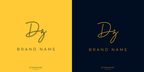 Minimal line art letters DZ Signature logo. It will be used for Personal brand or other company.