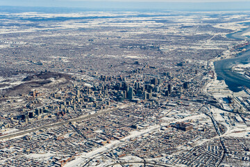 Downtown Montréal and Region in Winter. Quebec Canada