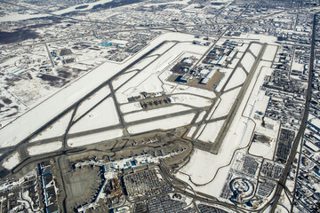 Fototapeta premium Montreal Airport Durval Quebec Canada in Winter