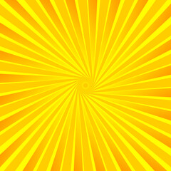 Fototapeta premium Yellow orange radial light rays - Vector Illustration