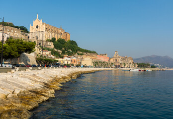 Naklejka premium Morning walk in old part of Gaeta, ancient Italian city in province Latina