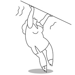 outline woman tries to hold an abstract heaviness