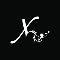 vector initial letter X florish typography logo design