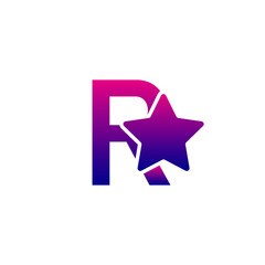 Vector initial R and star modern logo design