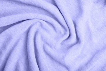 Fototapeta premium Close up of purple knitted textured background. Trendy color. Color 2022. Color of the year Very Peri.