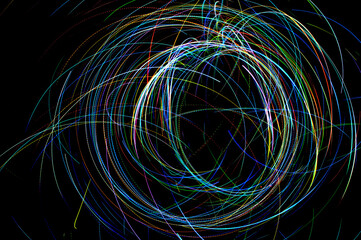 Light painting lines abstract color photography at long exposure
