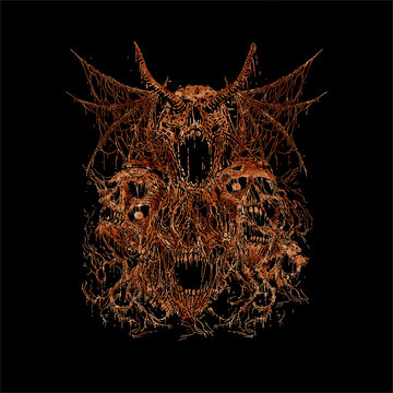 skull death metal illustration. design horror, punk, grunge.