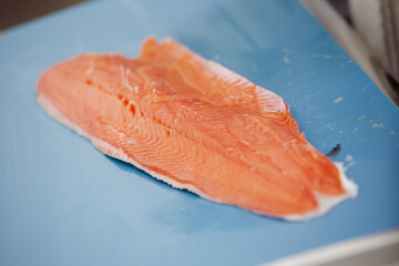raw salmon on a plate