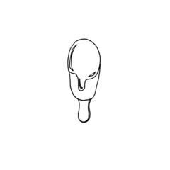 Ice cream on a white background. Drawn in an illustrator