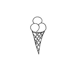 Ice cream on a white background. Drawn in an illustrator