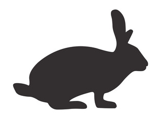 black rabbit silhouette icon- vector illustration
