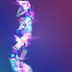 Iridescent Confetti. Bokeh Glitter. Webpunk Art. Blur Celebrate Decoration. Neon Effect. Purple Laser Background. Digital Foil. Shiny Element. Violet Iridescent Confetti