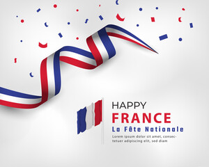 Happy France Bastille Day or Independence Day Celebration Vector Design Illustration. Template for Poster, Banner, Advertising, Greeting Card or Print Design Element