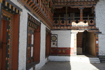 Interior of Mongar Dzong monastery in Mongar, Bhutan, Asia