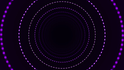 Abstract tunnel of dots and lines. 3D wormhole with a mesh structure. Vortex. 3d rendering
