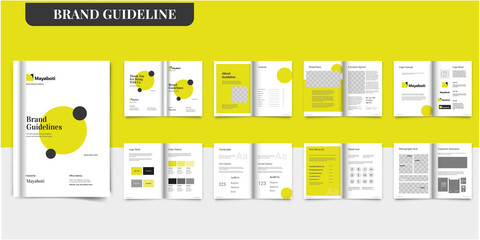 Brand Guideline Template Yellow Brand Guideline Template Brand Style Guide Book Brochure Layout Brand Book Brand Manual