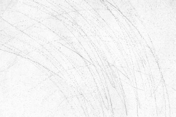 Abstract black scratch lines on a white concrete wall surface for texture background