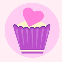 cupcake with pink heart