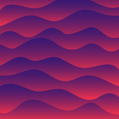 Wavy liquid background with gradient. Pink and purple. Vector illustration.