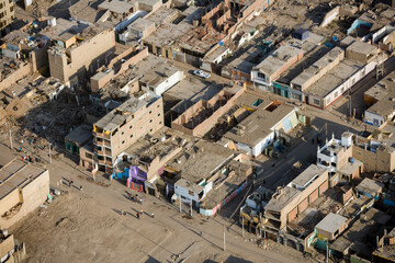Fototapeta premium Village of Pisco San Clemente Devastated by Earthquake Aug 15 2007 Peru
