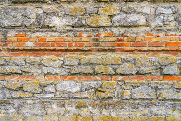Rough brick wall with architectural elements. Textured background. Blank for design. Underlay or...