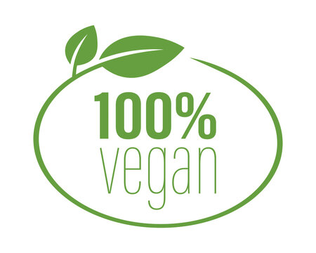100% vegan - Icon on a white background.