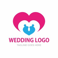 Wedding Logo design vector template. Happy Wedding Day concept. Infinity Logotype For Wedding Icon.