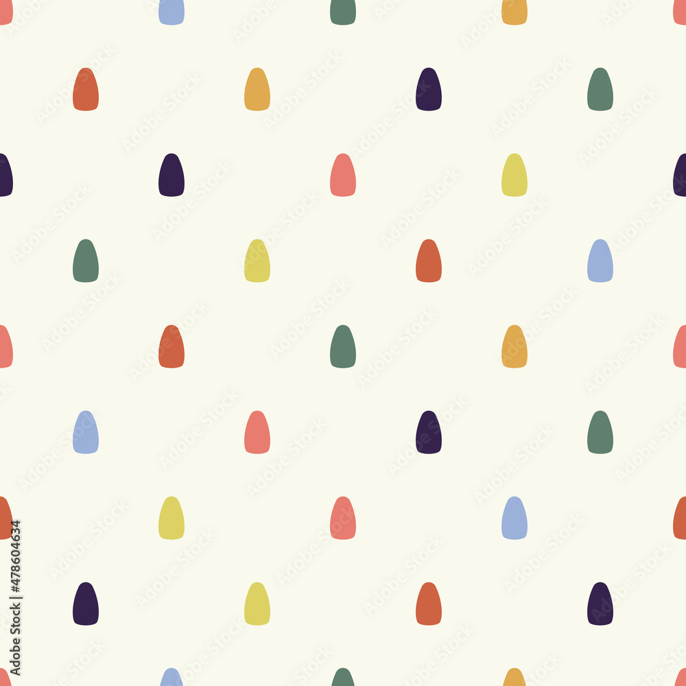 Aufkleber polka dots colorful eggs. vector multicolor egg shapes of polka.