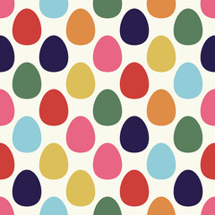 Big easter eggs seamless polka dot pattern. Vector.