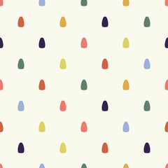 Polka dots colorful eggs. Vector multicolor egg shapes of polka.