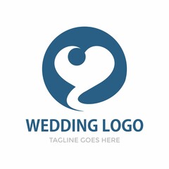 Wedding Logo design vector template. Happy Wedding Day concept. Infinity Logotype For Wedding Icon.