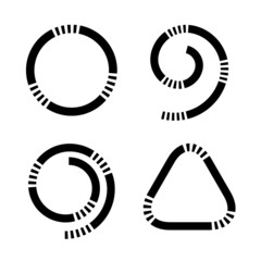 Abstract spiral, circle and triangle elements for design.