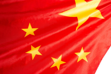 China flag waving as a background.
