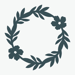 Hand drawn frame with flowers quality vector illustration cut