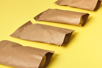 Eco friendly packaging, paper recycling, zero waste, natural products concept. Copy space.