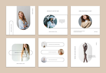 Clean Mobile Social Media Posts with Rounded Photo Placeholders