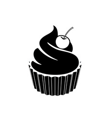 classic cartoon cupcake simple silhouette