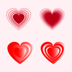 Vector set of hearts. Design elements for Valentine's Day. EPS10