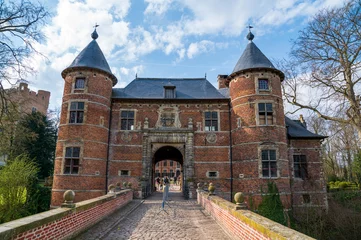 Deurstickers entrance of Groot Bijgaarden Castle in Brussels  architecture background and famous gardens © Geert