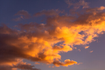 Colored clouds at sunset in Turkey