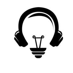 Lights and headphones symbol combined icon eps 10