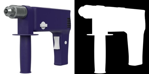 3D rendering illustration of a drill pistol grip mockup